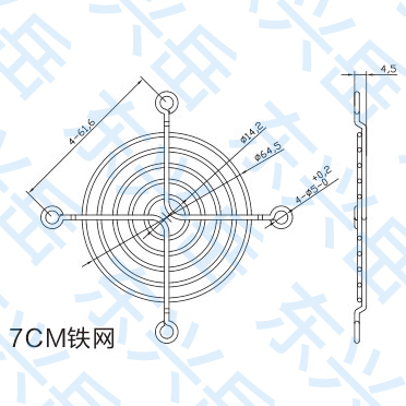 散热风扇防护网罩-铁网